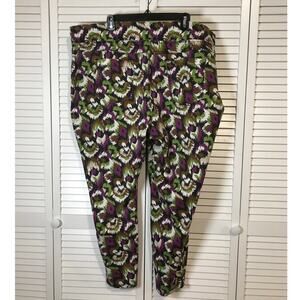 Terra & Sky Floral Stretch Capri Pants 3X
